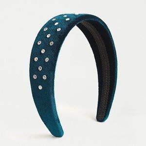 J. Crew Embellished Velvet Head Band